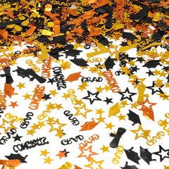 Orange and Black Graduation Confetti 2025, 1000 Pcs Grad Confetti Class of 20…
