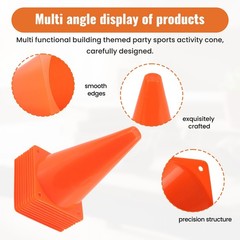 10 Pcs Traffic Cones – 7 Inch of Multipurpose Construction Theme Party8601