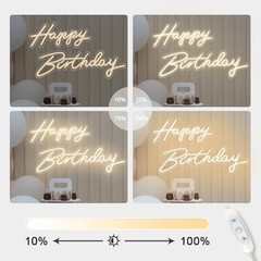 66″/39″ Extra Large Happy Birthday Neon Super Large Happy Birthday Neon Sign