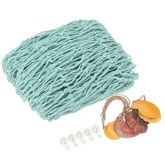 Decorative Fishing Net 40″x80″ Fish Net DECOR with Shell Sea Blue