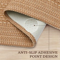 2×3 Textured Washable Entry Rug, Natural Woven Low-Profile Door Mat with Non-…
