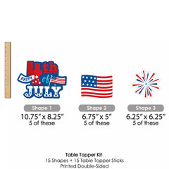 Big Dot of Happiness Firecracker 4Th of July – Party Centerpiece Sticks – Table