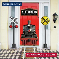 Train Party Decoration Train Theme Door Banner Backdrop Railroad Track Aisle Run