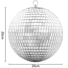 Devan 20CM Silver Mirror Ball – Disco Party Hanging Decorative 20cm,