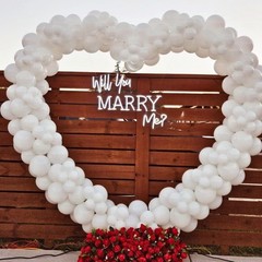 7.2FT Heart-Shaped Balloon Arch Frame Large Metal Wedding & Party Backdrop Stand