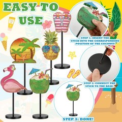 5 Pcs Summer Beach Table Decor Tropical Hawaii Centerpiece for Table Summer F…
