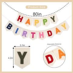 Colorful Happy Birthday Banner – Rainbow Birthday Party Decorations,Bohemian