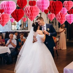 60 PCS Valentine Heart Honeycomb Red Pink White Tissue Paper Pom Poms Decor