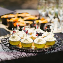Graduation Party 50Pcs Mini Aluminum Foil Cupcake,5oz Baking Cups with Lids,M…