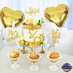 All-In-One Engagement Party Decorations: 248-Piece Gold & White Celebration Set
