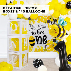 IT’S FUN to BEE ONE First Birthday Decorations – 300+Pcs Decor & Table Set – One