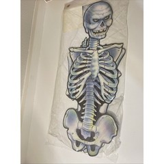 Beistle Jointed Skeleton Halloween Cardboard VTG Die Cut Art print 44″ New 1984