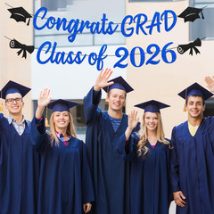 Graduation Decorations 2026 Blue Banner Set Congrats Grad Party Garland