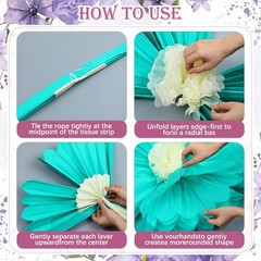 5 Pcs 30» 24» Gaint Boho Tissue Paper Flowers Decoration Large Hanging Tiss…