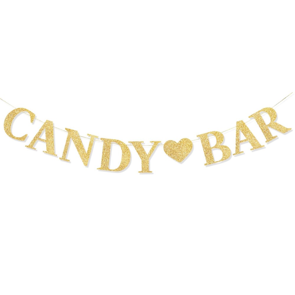Pre Strung Candy Bar Glitter Banner Candy Bar Sign for Party, Baby Shower, We…