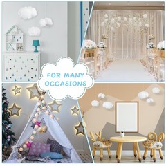 9 Pieces 3D Cloud Shape Hanging Decorations – DIY Room Decor for Weddings & Part