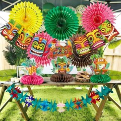 Hawaiian Luau Party Decorations Tropical Beach Aloha Palm Leaves Garland Luau…