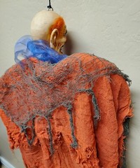 (2) Halloween Hanging Clowns Spooky Grim Reaper Skeleton Garden Decor 34″