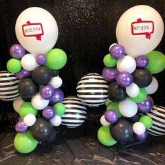 Striped-Balloon Halloween-Balloons 12PCS 18in Black White Striped Foil Balloo…