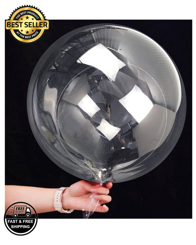 20 Inch Clear Bobo Balloons – 10 Pack Transparent Bubble Balloons for Events