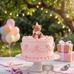 Teddy Bear Cake Topper Party Decoration Mini 3D Bow and Hat Bear Topper Decor…