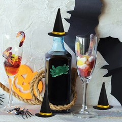 mini witch hats Witch Hat Wine Bottle Toppers Halloween Party Supplies