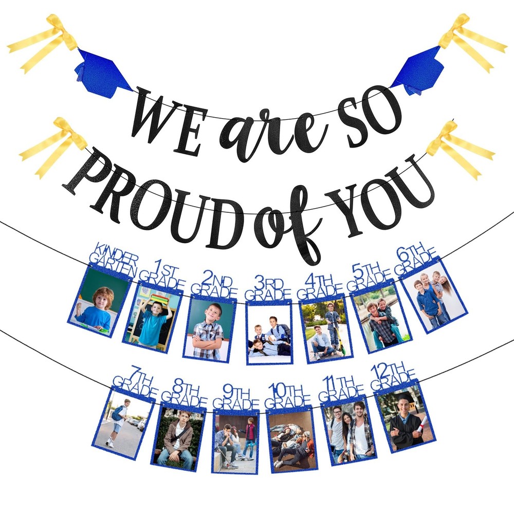 Graduation Party Decoration Class of 2026 K-12th Grade Graduation Photo Banner