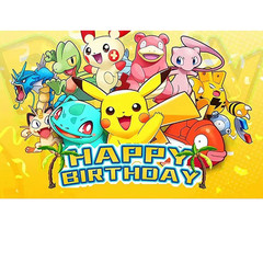 Pokemon Pikachu Theme Birthday Party Backdrop Decor 5x3ft Banner Decoration