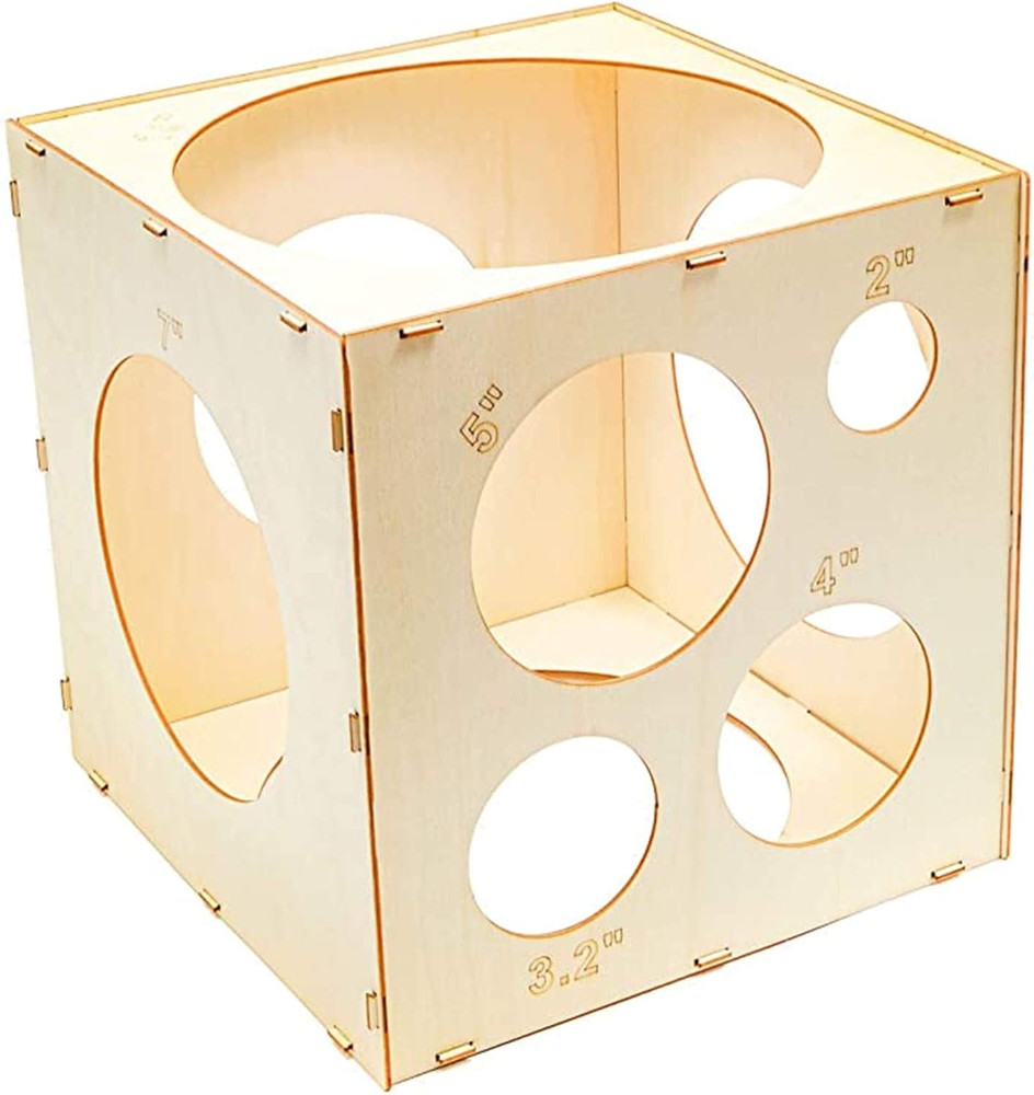 9 Holes Assemblable Wood Balloon Sizer Box Cube DIY Balloons Sizer Cube Boxes To