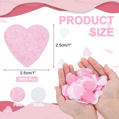 6000 Pcs 1 Inch Hearts Paper Confetti Pink & White Tissue Paper Confetti Colo…