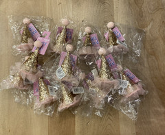 Birthday Party Time Mini Glitter Hats Lot of 24 NEW Barrette Hair Clip Pink Gold