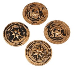 144 PLASTIC RUSTIC VINTAGE BRASS GOLD COINS PIRATE TREASURE CHEST MONEY FAVORS
