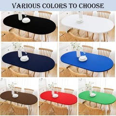 Wolkemer Fitted Oval Tablecloth Spandex Stretch Black Cocktail Table Cover El…