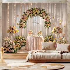 5x3FT/5x7FT Mr & Mrs Backdrop Wedding Celebrations Party Background Props Decor