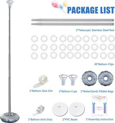 Balloon Column Stand Kit Set of 2, 7ft Height Adjustable Balloon Arch Kit, Me…