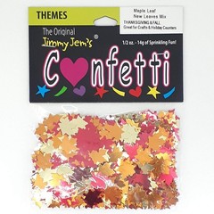 Orange Reds Maple Leaf Confetti 1/2-inch Retail Pack #9424 QS0 Sprinkles
