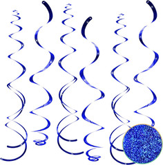 30 Pcs Blue Hanging Swirls Decorations Swirl Party Decorations Plastic Party Str