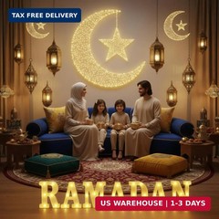 7 Pieces Large Ramadan LED Letter Lights Sign Ramadan Eid LED Marquee Lights Tab