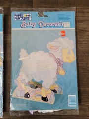 1992 Baby Shower 8.3″ Lamb Centerpiece Decorations Honeycomb Paper Fantasies NOS