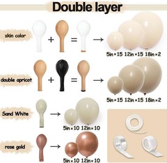 Blush Beige Gold Balloon Arch Kit Double White Sand Nude Balloon Garland Neut…