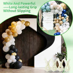 10 Pack Balloon Arch Clips for Backdrop, 3.5 Inch White Spring Clamp | Plastic B