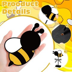 Anglechic 4 Pcs Bee Table Decor Summer Wooden Sign Bee Decorations for Home S…