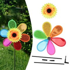 Balcony Sunflower Windmill Wind Spinner Beautiful Bright Colors Creative