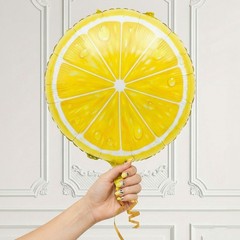 6 Pcs 18″ Lemon Foil Balloons, Yellow Citrus Fruit Aluminum Decoration for Am…