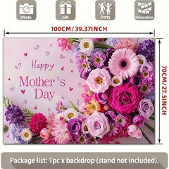 Party Backdrop 2D Flat Banner 1pc Happy Mother’S Day Floral Backdrop Decoration☋