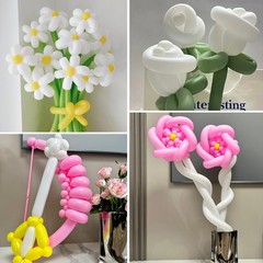 100Pcs White 260 Balloons, Skinny Long Balloon for Tying Balloon Arch Twistin…