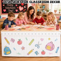 6ft Composition Notebook Table Skirt Teacher Desk Skirt Classroom Table Cover…