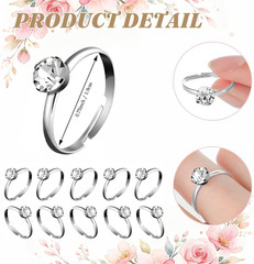 Silver Diamond Engagement Rings 36 Packs Bridal Shower Ring for Wedding