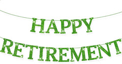 Pre Strung Happy Retirement Banner,Glitter Happy Retirement Banner,Pre-Strung on