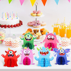 9 Sets Monster Honeycomb Centerpieces Little Monster Birthday Party Table Decora